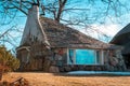 Charlevoix, MI /USA - March 3rd 2018: Earl Youngs Half House designed using his mushroom house design in Charlevoix Michigan