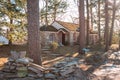 Charlevoix, MI /USA - March 3rd 2018: One of Earl Youngs mushroom houses at sunset