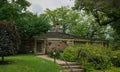 Earl Young`s second personal residence at 308 Park Avenue, famous mushroom house designed by Earl Young, in Charlevoix, Michigan Royalty Free Stock Photo