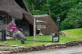 The Thatch House, famous mushroom house design by Earl Young, in Charlevoix, Michigan Royalty Free Stock Photo