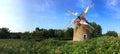 Charlevoix, windmill panoramic Royalty Free Stock Photo