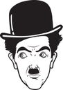 Charlie Chaplin caricature portrait, vector Royalty Free Stock Photo