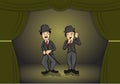 Charlie Chaplin impersonate on stage Royalty Free Stock Photo