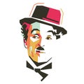 Charlie chaplin simple vector illustration Royalty Free Stock Photo