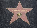 Charlie Sheen star with Movie Logo on Hollywood Walk of Fame