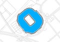 Charlotte, American Football Stadium, outline vector map