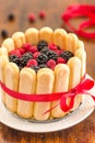 Charlotte Cake with Mixed Berries