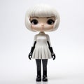 Charlotte: A Minimalist Anime Doll Model On White Background