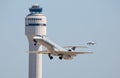 Commercial Airliners Taking Off and Landing Royalty Free Stock Photo