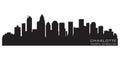 Charlotte, North Carolina city skyline. Detailed vector silhouette