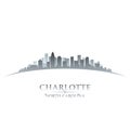 Charlotte North Carolina city skyline silhouette white background