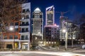 Charlotte north carolina city skyline after winted storm