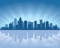 Charlotte North Carolina city skyline silhouette Royalty Free Stock Photo