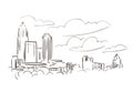 Charlotte North Carolina usa America vector sketch city illustration line art