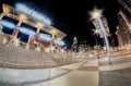 charlotte skyline at romare bearden park and bbt knights baseball stadium at night Royalty Free Stock Photo