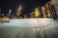 charlotte skyline at romare bearden park and bbt knights baseball stadium at night Royalty Free Stock Photo