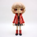 Charlotte: Small Anime Doll In Red Jacket - Vinyl Toy