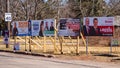 Election signs of political parties and MMP referendum for the provincial election 2019 in Prince Edward Island Royalty Free Stock Photo