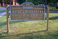 Charlottetown, Prince Edward Island, Canada: Sign at the entrance to Beaconsfield House Royalty Free Stock Photo