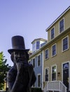 Charlottetown`s Historic Hotel and the bronze statue of Father of Confederation in Prince Edward Island, Canada