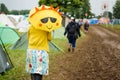 Festival goer at muddy Womad