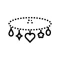 charm bracelet jewelry fashion line icon vector illustration