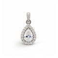 Pear White Gold Diamond Pendant - Sir James Guthrie Style Royalty Free Stock Photo