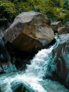 one of several small waterfalls on the edge of the forest right in the village of Bojong Cigudeg Bogor, Indonesia Royalty Free Stock Photo