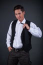 Charm Young Bussines Man Standing Royalty Free Stock Photo