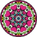 Charmed coloring heart round mandala