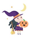 Charmed little witch girl child cartoon Halloween character