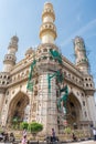 Charminar or four minarets under renovation, which is a monument and mosque, constructed in 1591