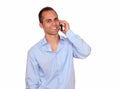 Charming adult man speaking on cellphone Royalty Free Stock Photo