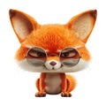 Charming Angry Cartoon Fox on Transparent Background - Ai Generated Royalty Free Stock Photo
