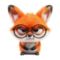 Charming Angry Cartoon Fox on Transparent Background - Ai Generated Royalty Free Stock Photo