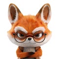 Charming Angry Cartoon Fox on Transparent Background - Ai Generated Royalty Free Stock Photo