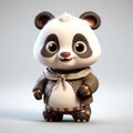 Charming Animated Panda Character Model In Neo-traditional Japanese Style