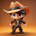 Charming Anime Cowboy Wooden Figure - Commission For Lit Kid