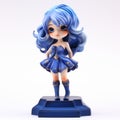 Charming Anime Figurine With Blue Hair And Dress