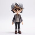 Charming Anime Figurine With Gray Hair And Glasses