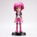 Charming Anime Figurine With Pink Hair And Pink Pants