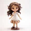 Charming Anime Girl Figurine With Long Curly Hair
