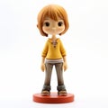 Charming Anime Girl Figurine With Red Short Hair
