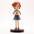 Charming Anime Girl Figurine With Short Ginger Hair Royalty Free Stock Photo