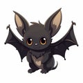 Charming Anime Style Black Bat With Red Eyes