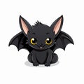 Charming Anime Style Black Bat With Yellow Eyes