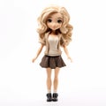 Charming Anime Style Blonde Doll In Black And Brown Clothing