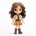 Charming Anime Style Charlotte Vinyl Toy With Curly Brown Hair
