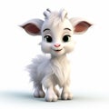 Charming Anime Style 3d Goat Baby Image In Pixar Design