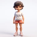Charming Anime Style 3d Model Of Young Man In Shorts